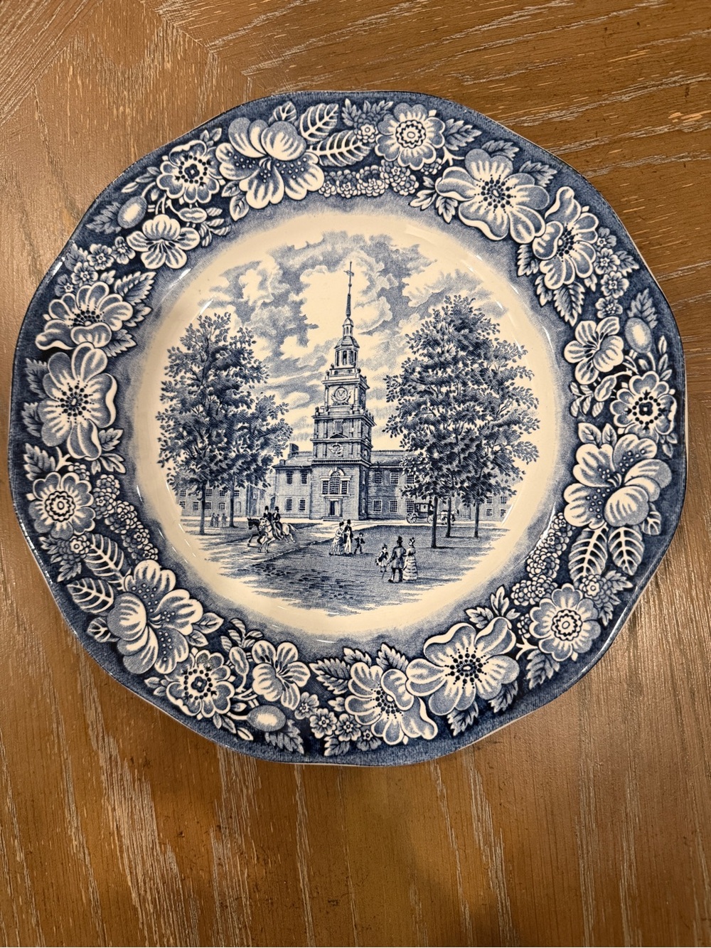 Staffordshire LIBERTY BLUE “Independence Hall” Ironstone 9 3/4” Dinner Plate